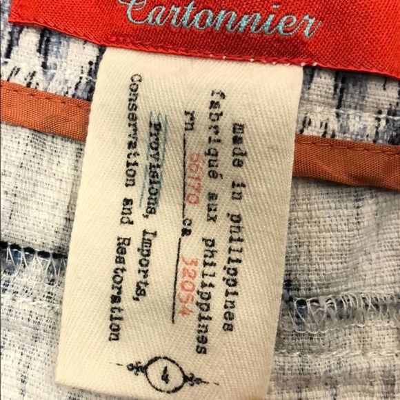 Anthropologie Cartonnier Blue White Shorts (4) - Picture 4 of 5